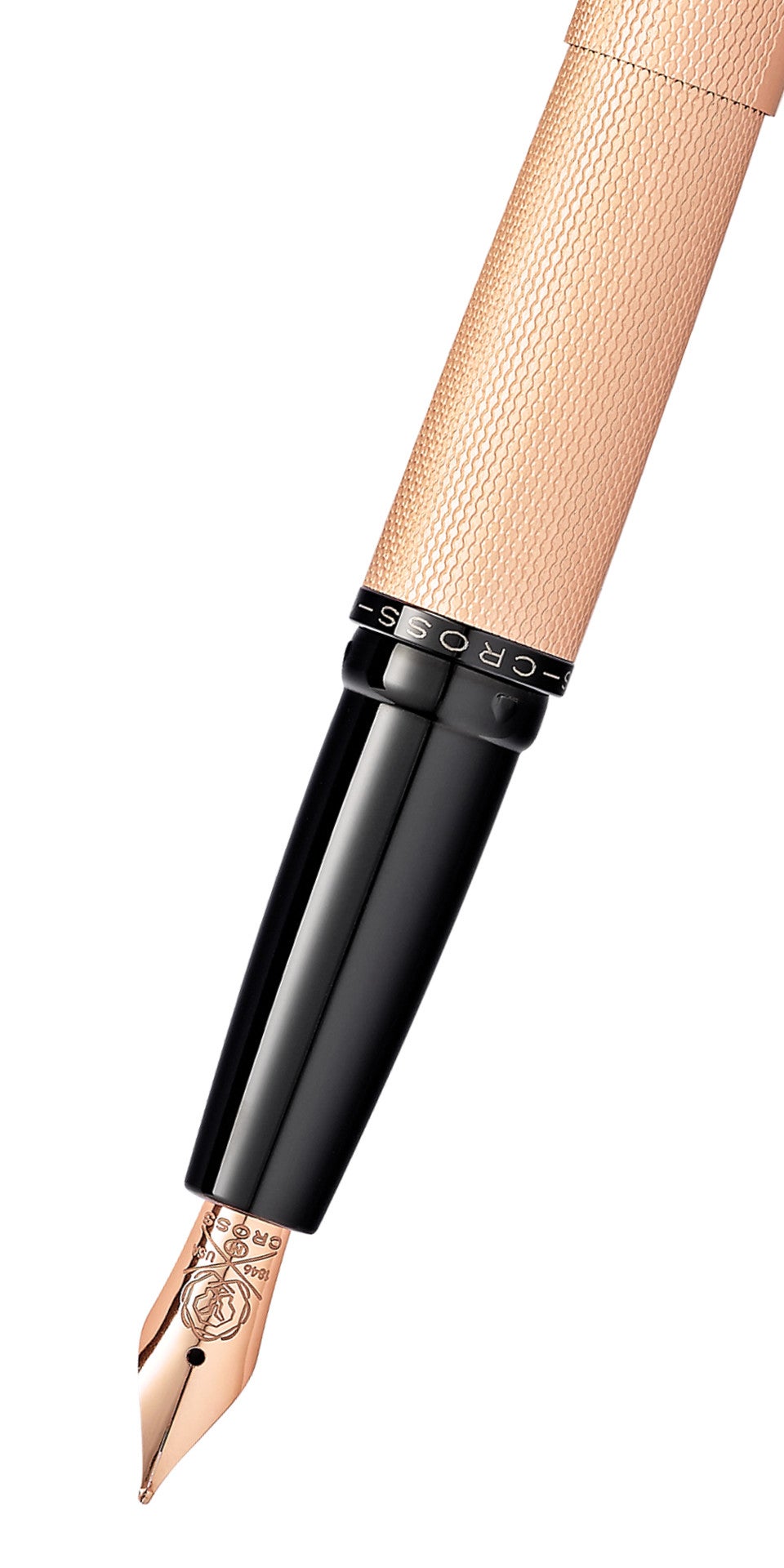 ATX® Brushed Rose Gold Stainless Steel Fine Nib Fountain Pen