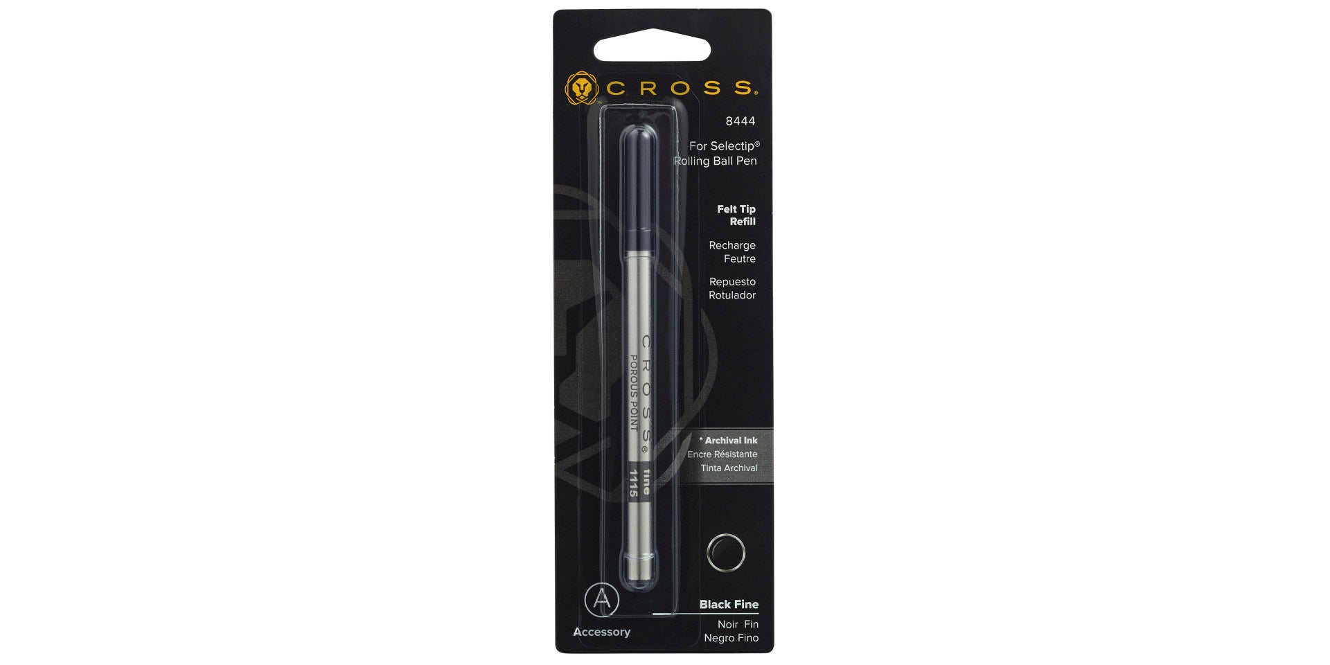 Porous-Point (Felt-Tip) Refill for Selectip® Pens - Black - Fine