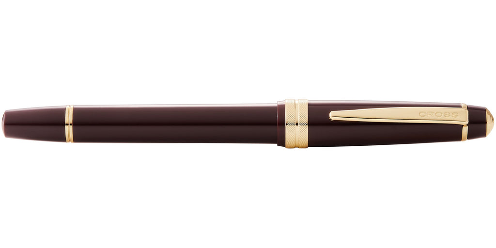 Bailey Light™ Polished Burgundy Resin and Gold Tone Rollerball Pen