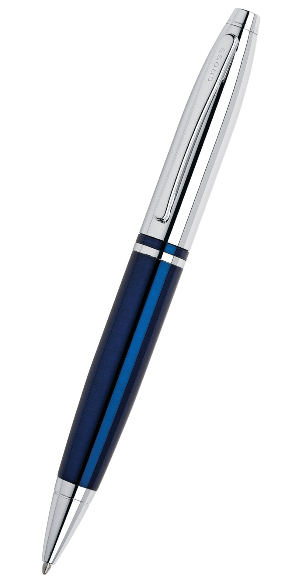 Calais™ Chrome & Blue Lacquer Ballpoint Pen