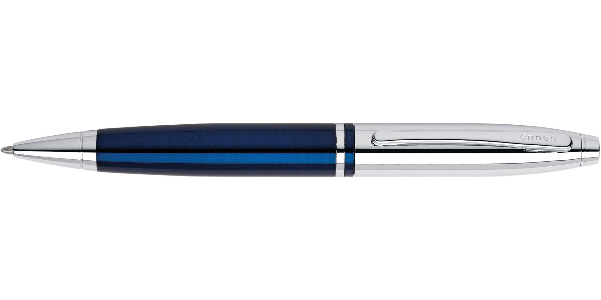 Calais™ Chrome & Blue Lacquer Ballpoint Pen