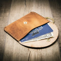 The Richmond Leather Keychain Wallet in Saddle Tan