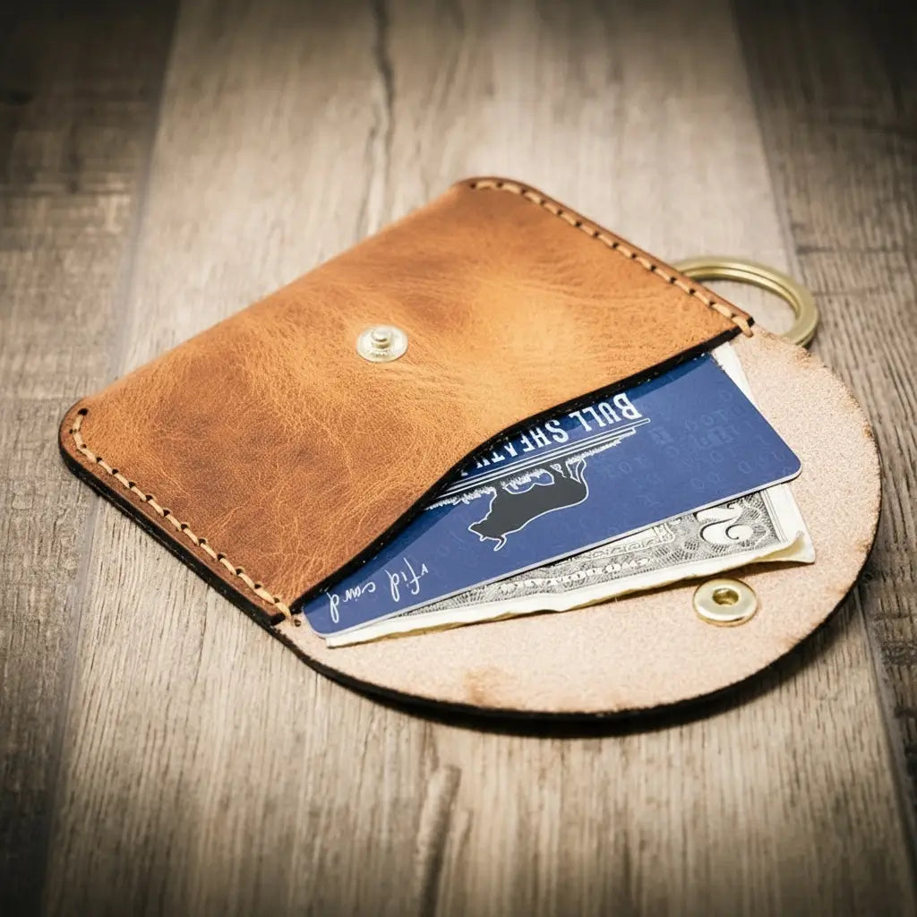 The Richmond Leather Keychain Wallet in Saddle Tan