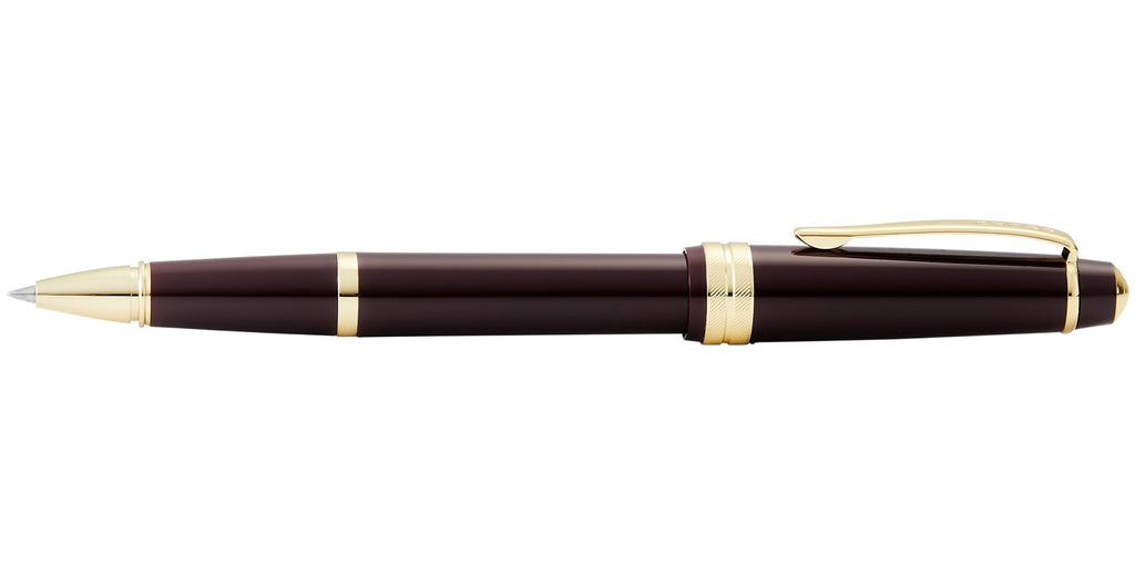 Bailey Light™ Polished Burgundy Resin and Gold Tone Rollerball Pen