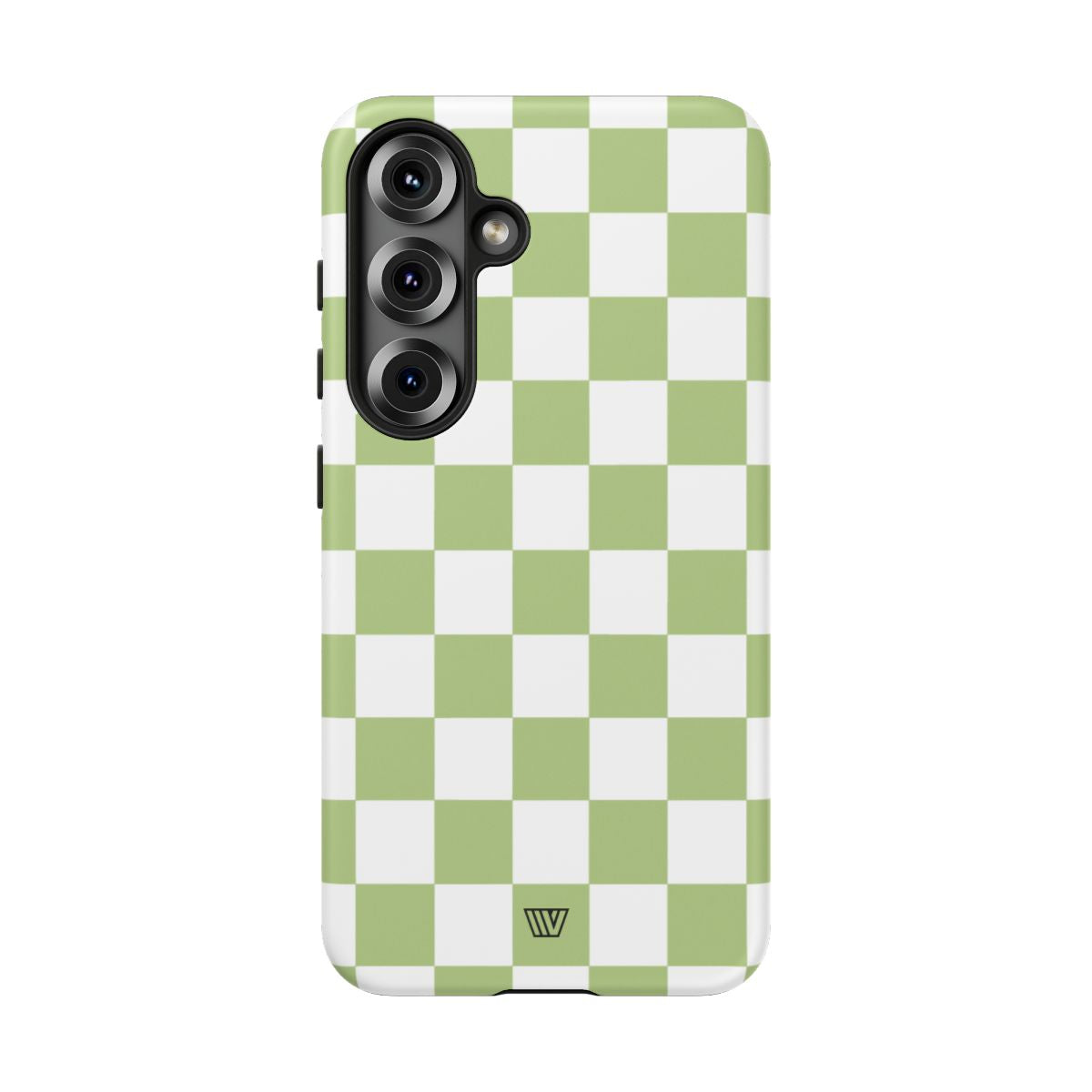 PALE OLIVE WHITE CHECKERBOARD | Tough Phone Case