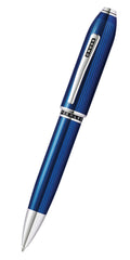 Peerless™ Translucent Quartz Blue Engraved Lacquer with Platinum Plated Appointments Ballpoint Pen