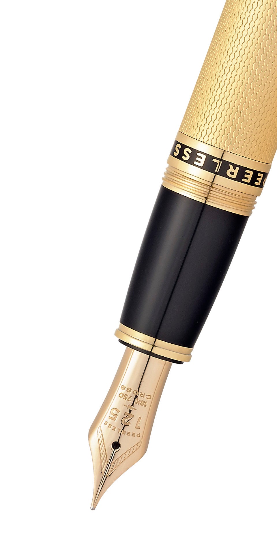 Peerless™ 23KT Heavy Gold Plate with Gold Plated Appointments, Swarovski Crystal and 18KT Gold Fine Nib Fountain Pen