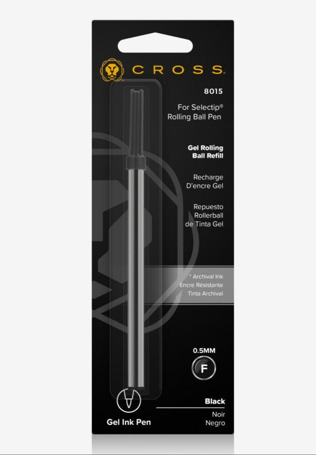 Selectip® Fine Gel Rollerball Refill - Black - Single Pack (0.5MM)