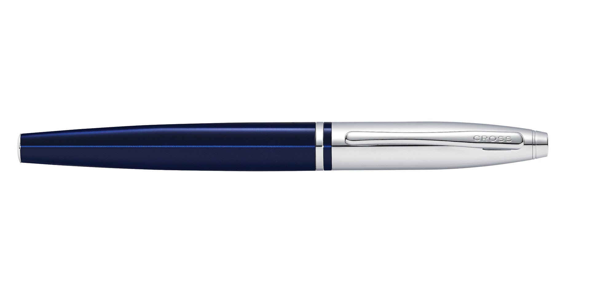 Calais™ Chrome & Blue Lacquer Stainless Steel Medium Nib Fountain Pen
