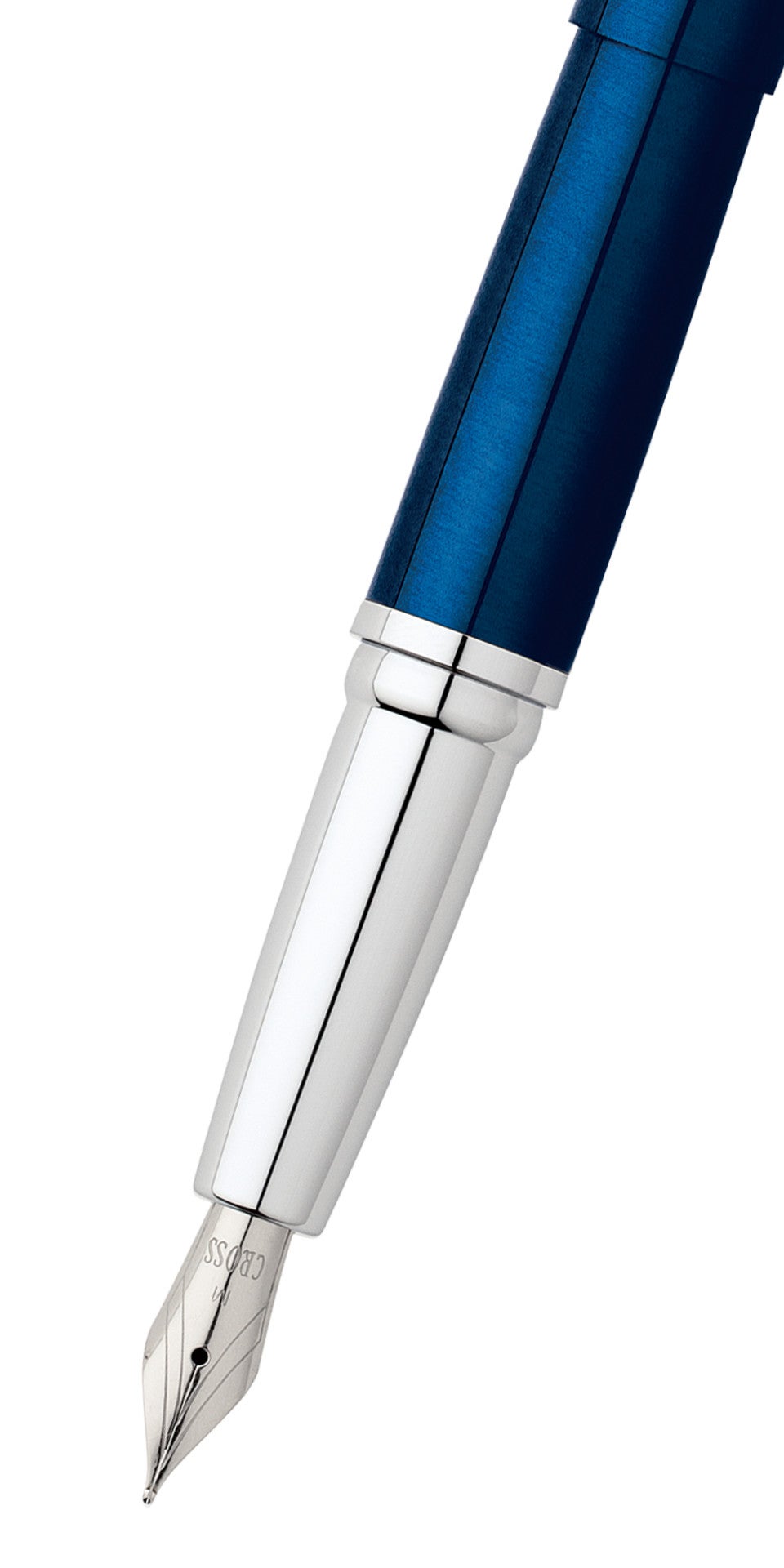 ATX® Translucent Blue Lacquer Stainless Steel Medium Nib Fountain Pen