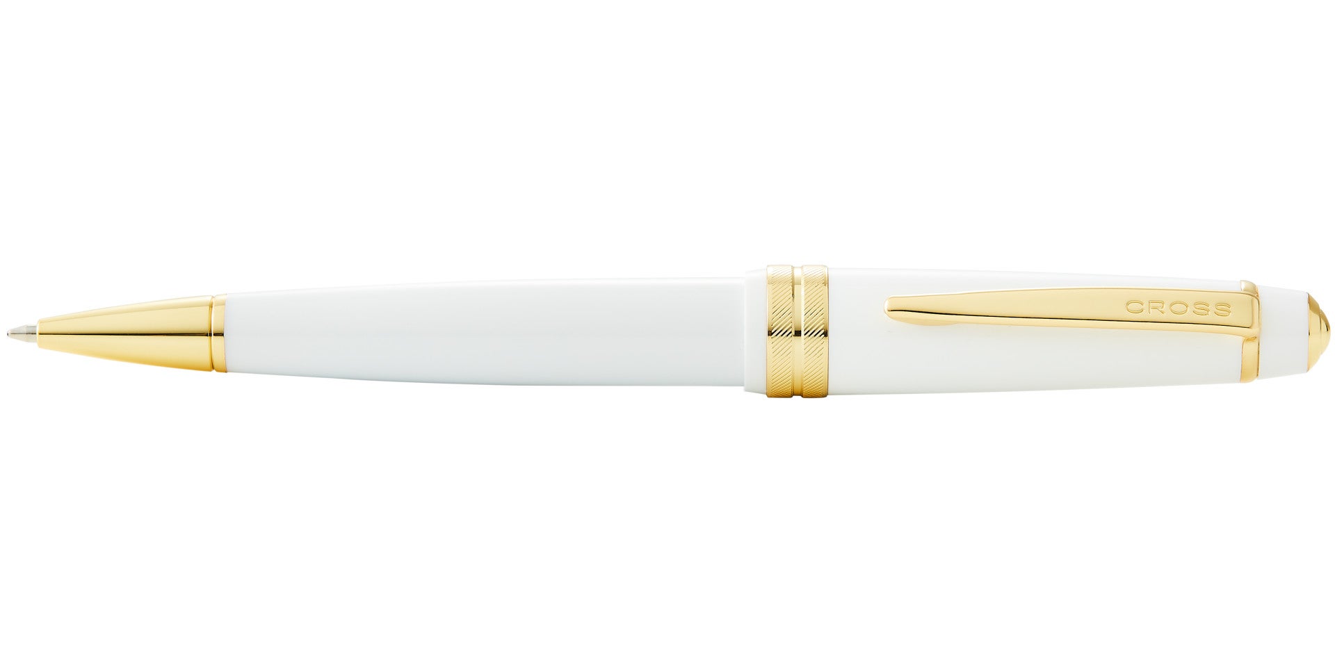Bailey Light™ Polished White Resin and Gold Tone Ballpoint Pen