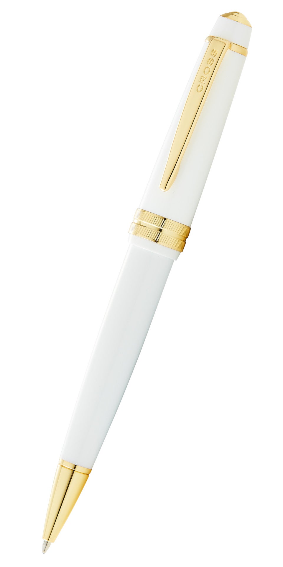 Bailey Light™ Polished White Resin and Gold Tone Ballpoint Pen