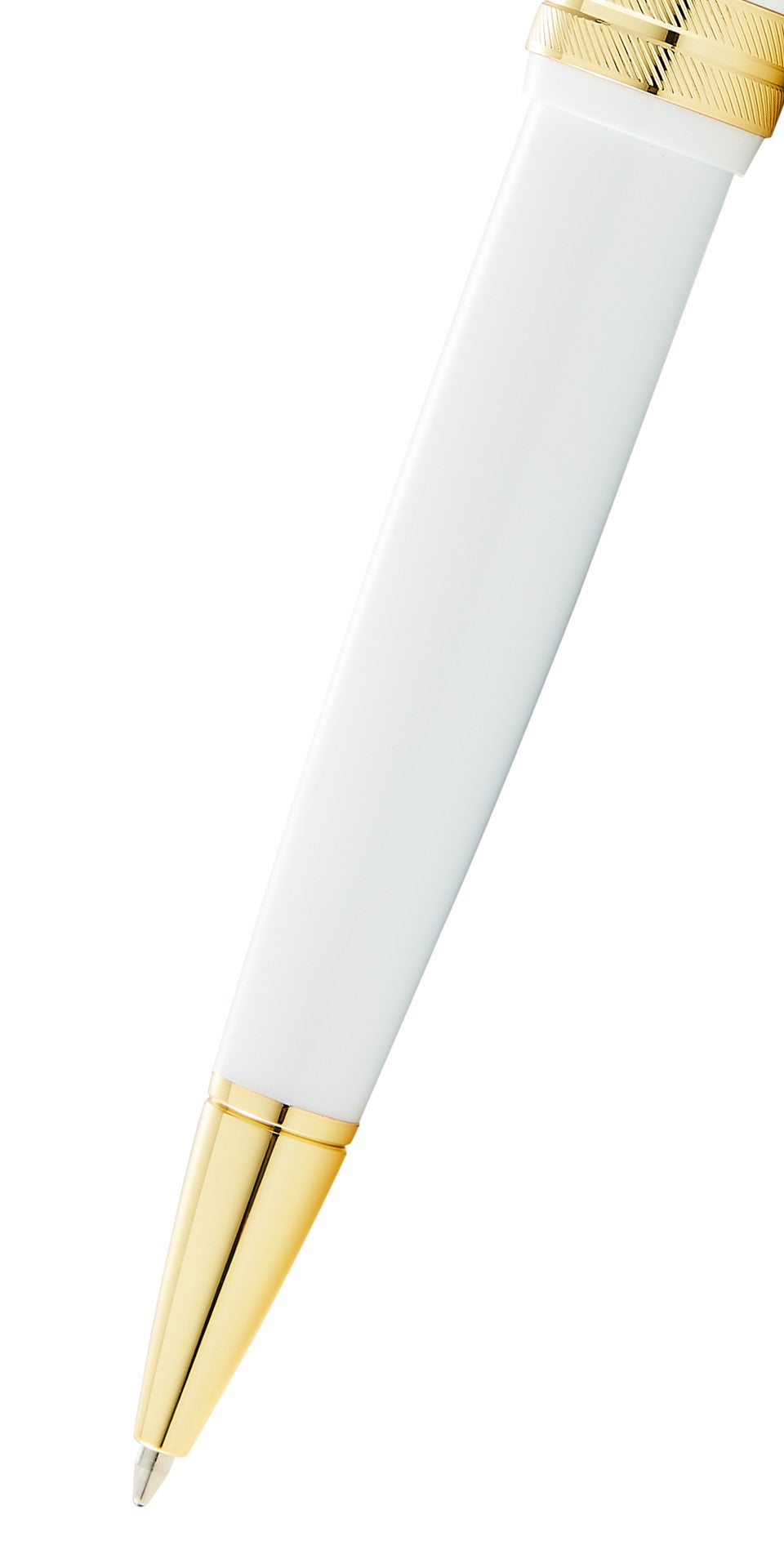 Bailey Light™ Polished White Resin and Gold Tone Ballpoint Pen