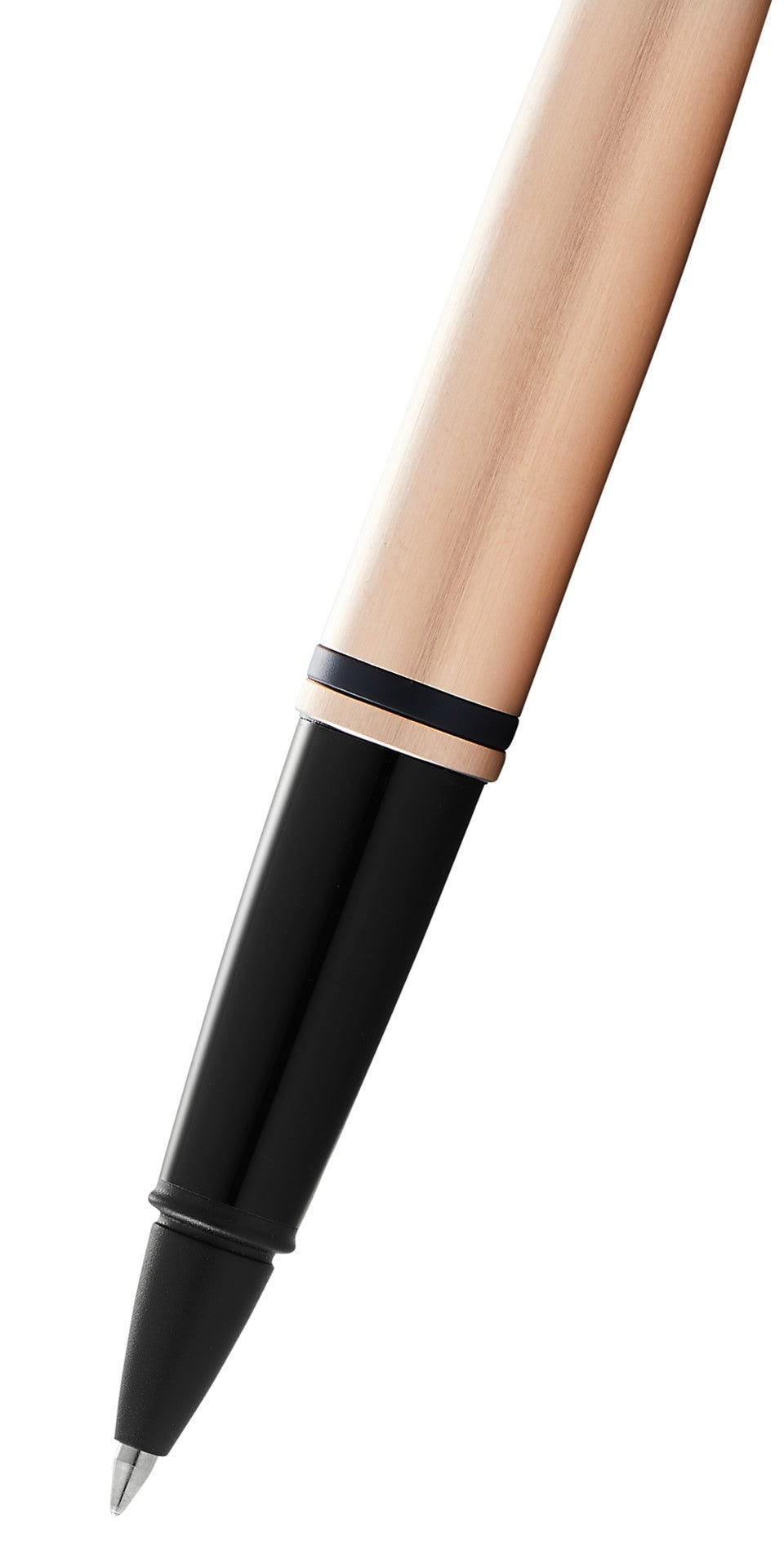 Calais™ Brushed Rose Gold Plate and Black Lacquer Rollerball Pen