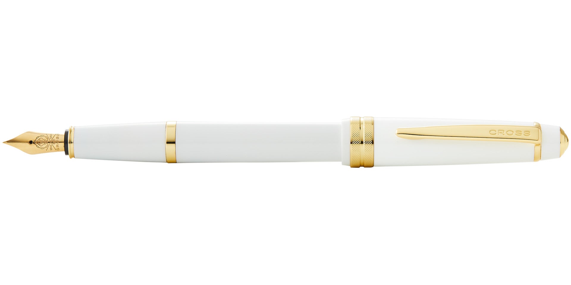 Bailey Light™ Polished White Resin and Gold Tone Fine Nib Fountain Pen