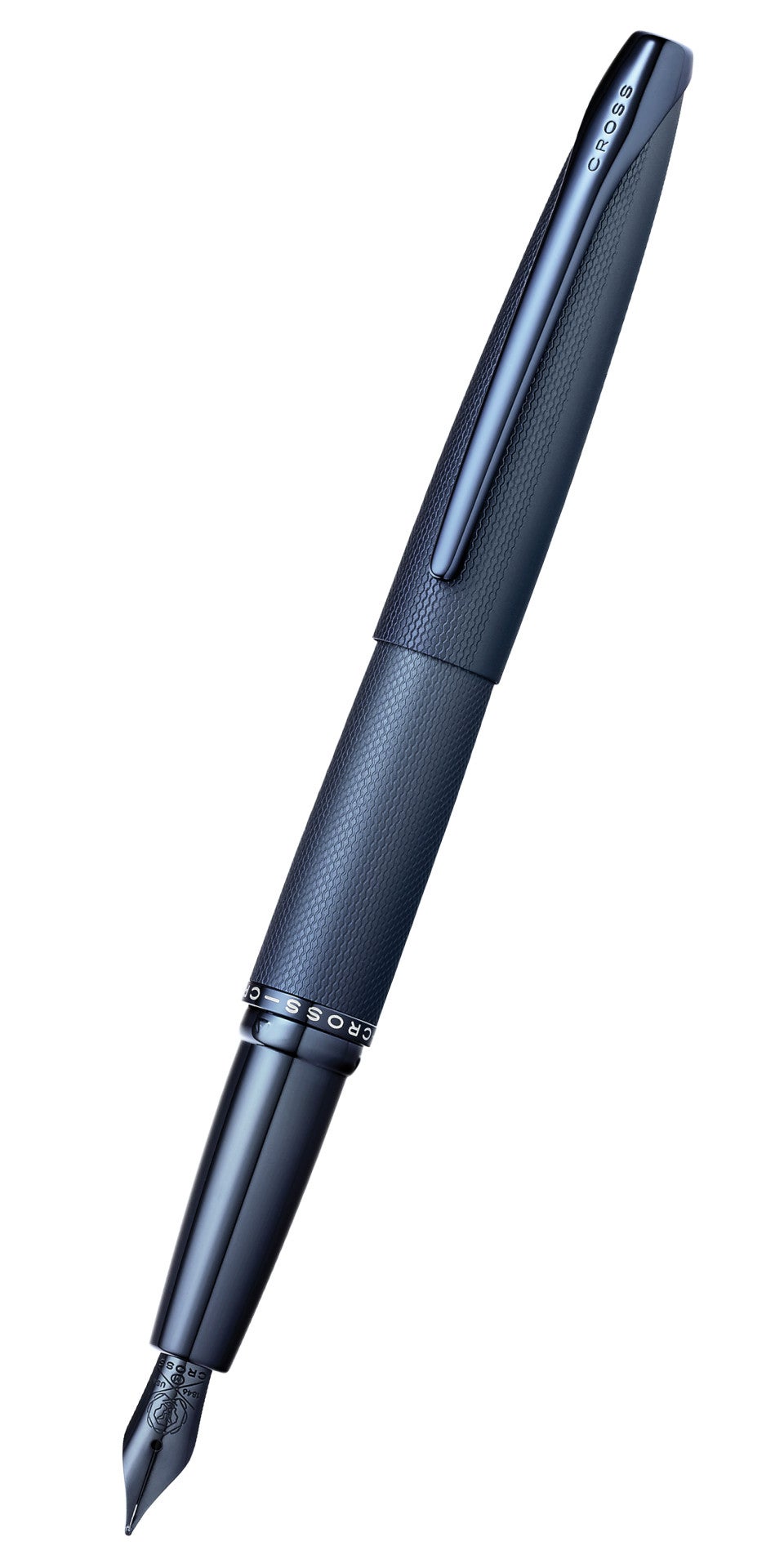 ATX® Sandblasted Dark Blue Stainless Steel Fine Nib Fountain Pen