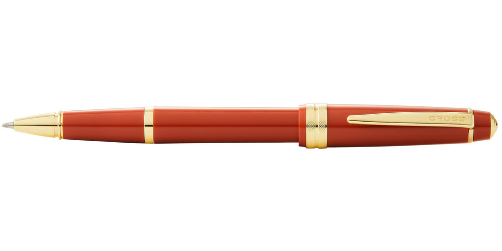 Bailey Light™ Polished Amber Resin and Gold Tone Rollerball Pen